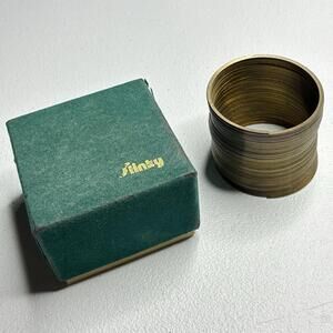 Vintage Brass Slinky Limited Edition Frederick & Nelson Felt Box Green Gold